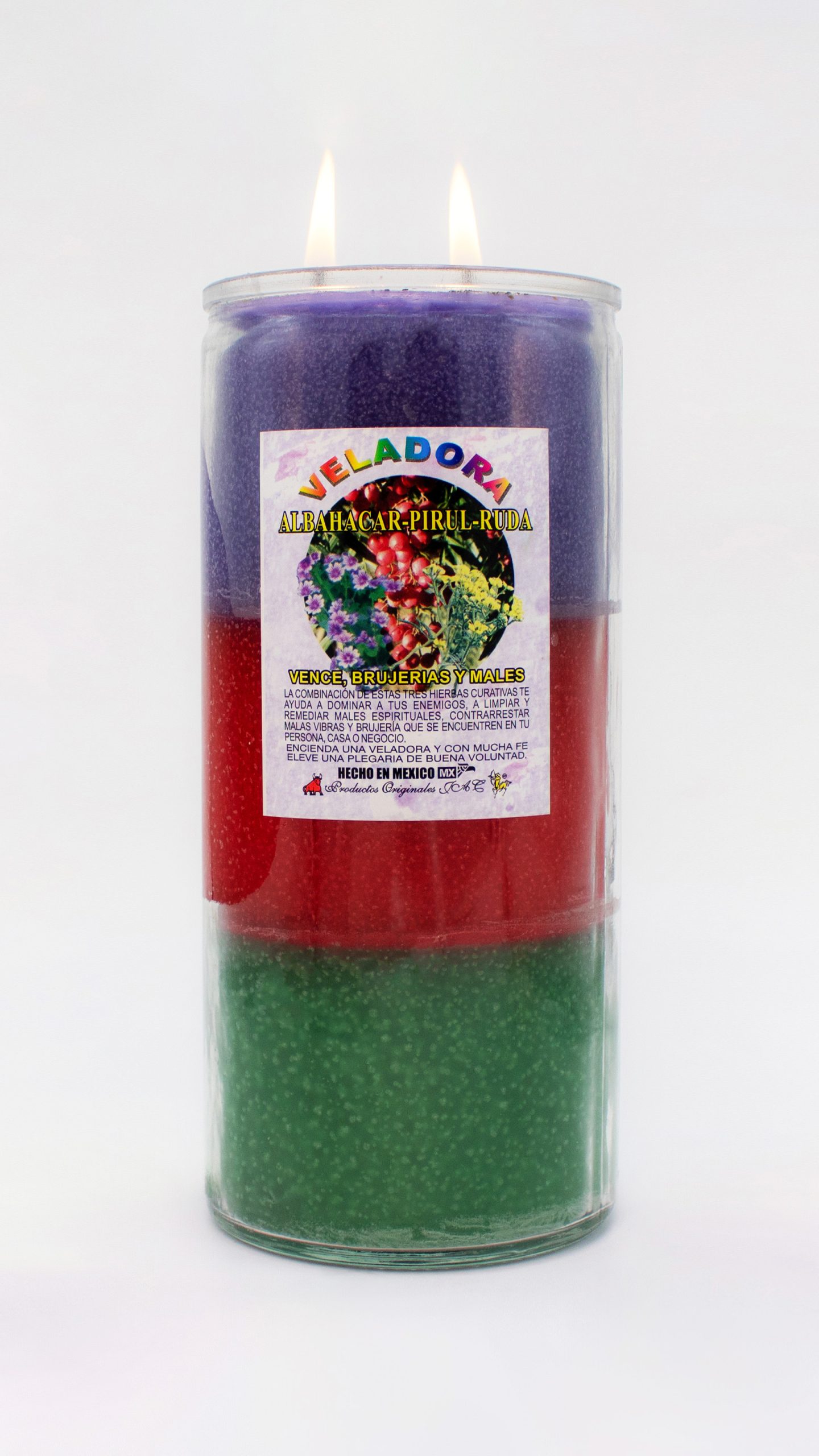 ALBAHACAR - PIRUL - RUDA - Veladora Aroma - Jumbo