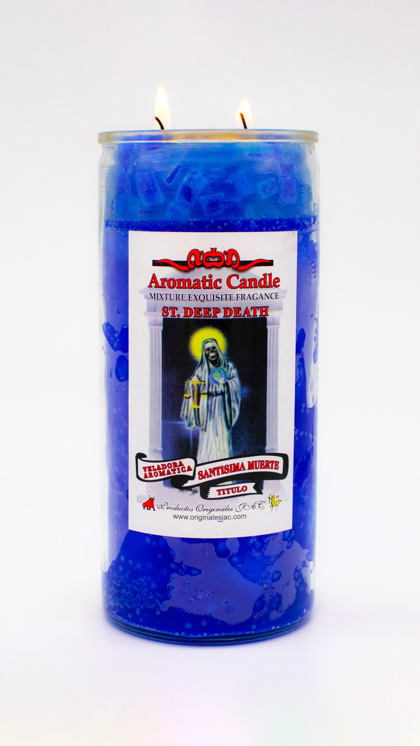 SANTISIMA MUERTE AZUL - Veladora Titulo - Jumbo