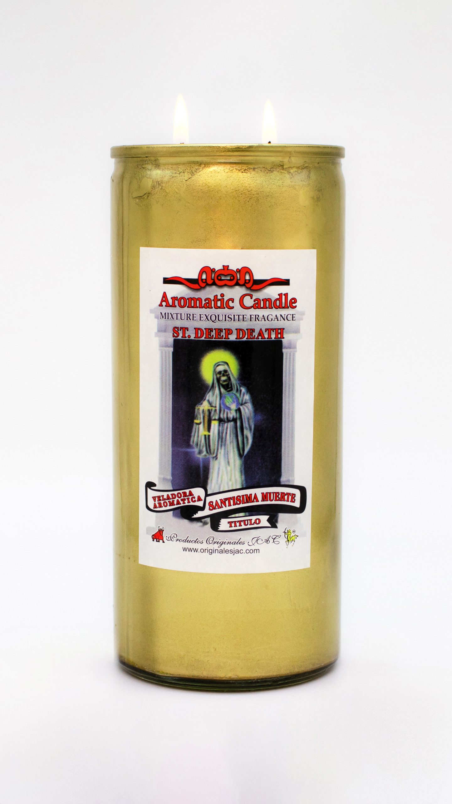 SANTISIMA MUERTE ORO - Veladora Titulo - Jumbo
