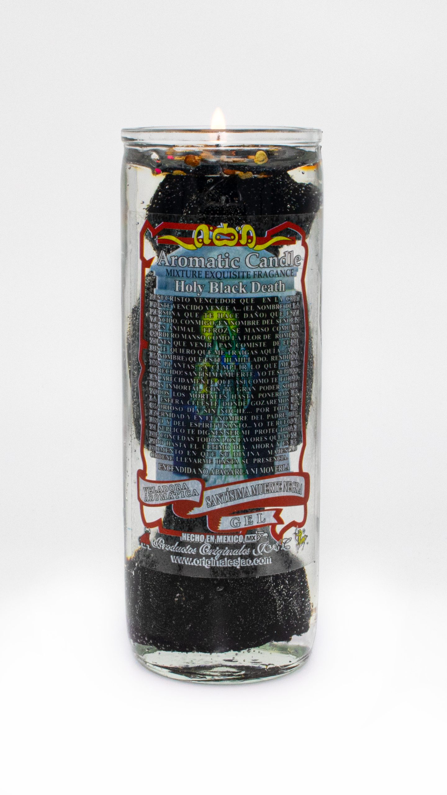 SANTISIMA MUERTE NEGRA - Veladora Gel