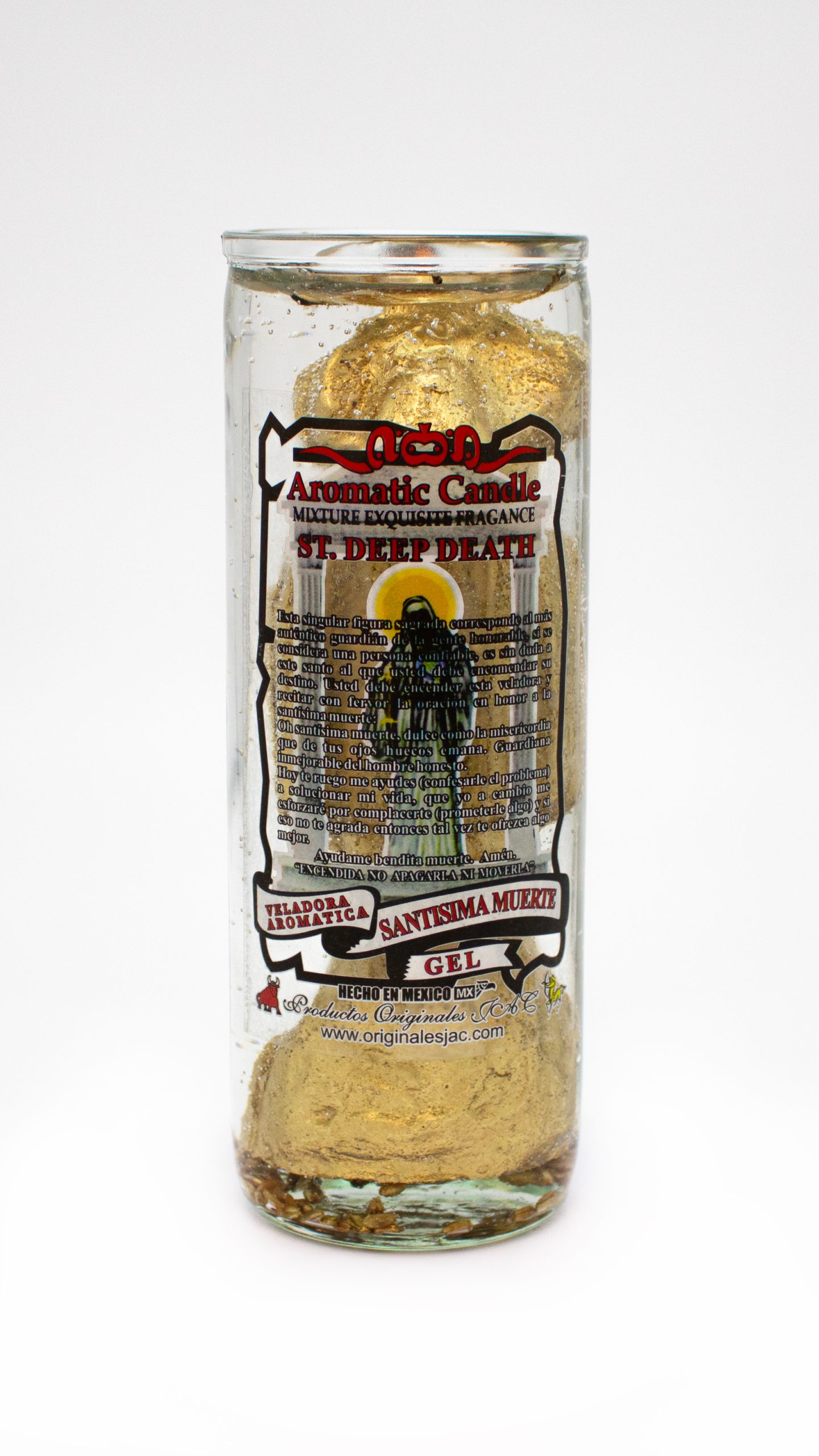 SANTISIMA MUERTE ORO - Veladora Gel