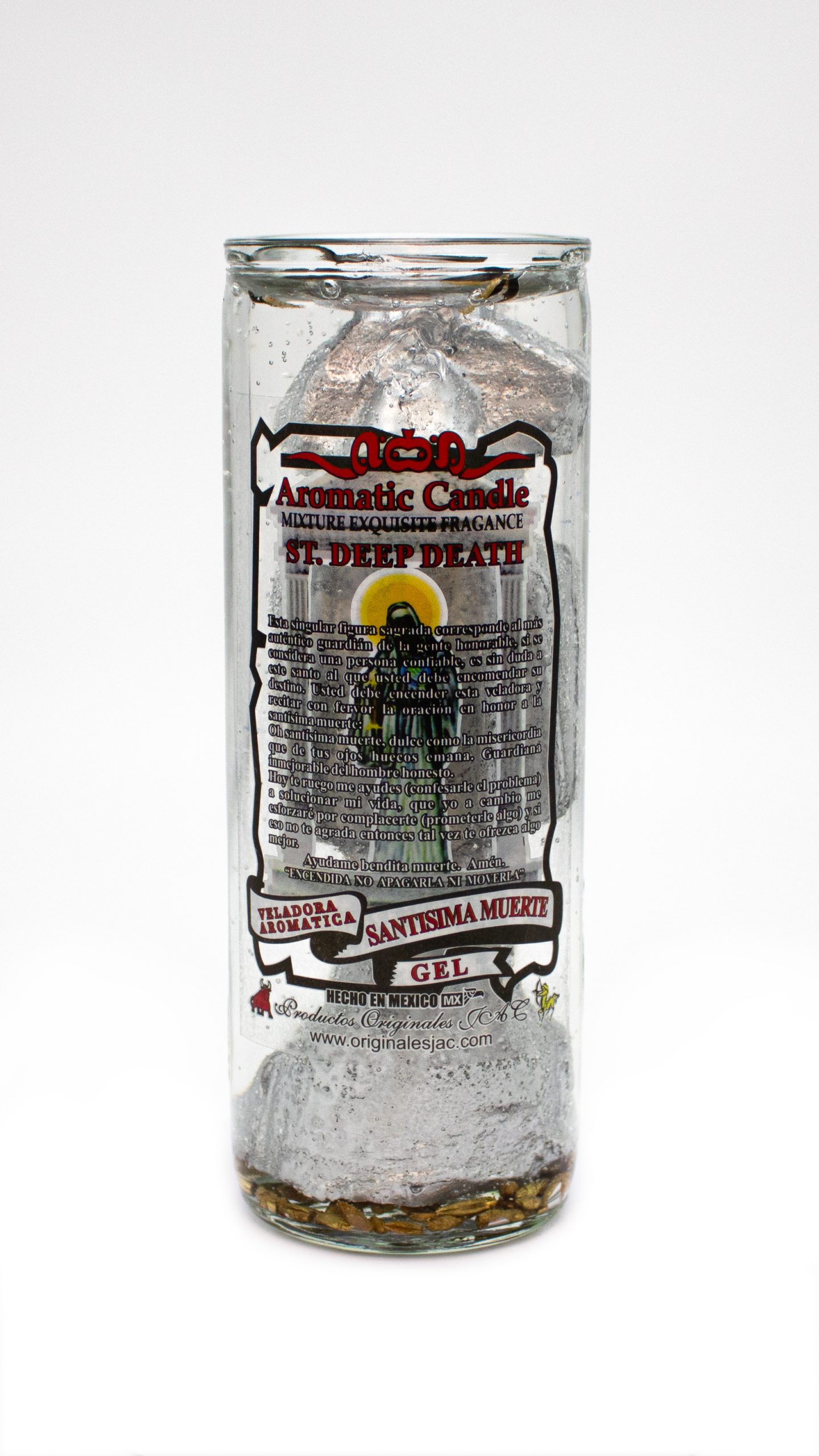 SANTISIMA MUERTE PLATA - Veladora Gel