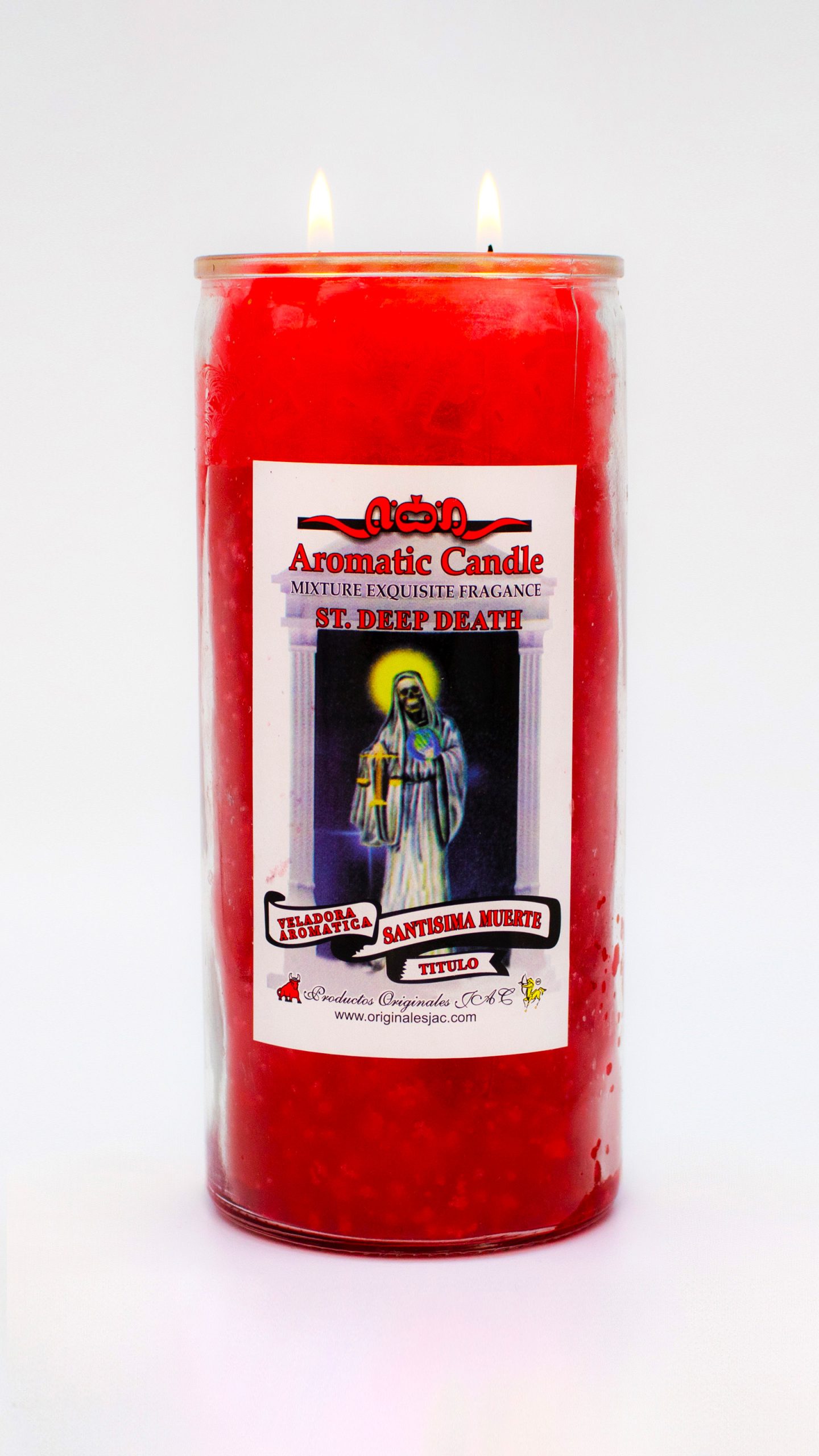 SANTISIMA MUERTE ROJA Cubos - Veladora Título - Jumbo