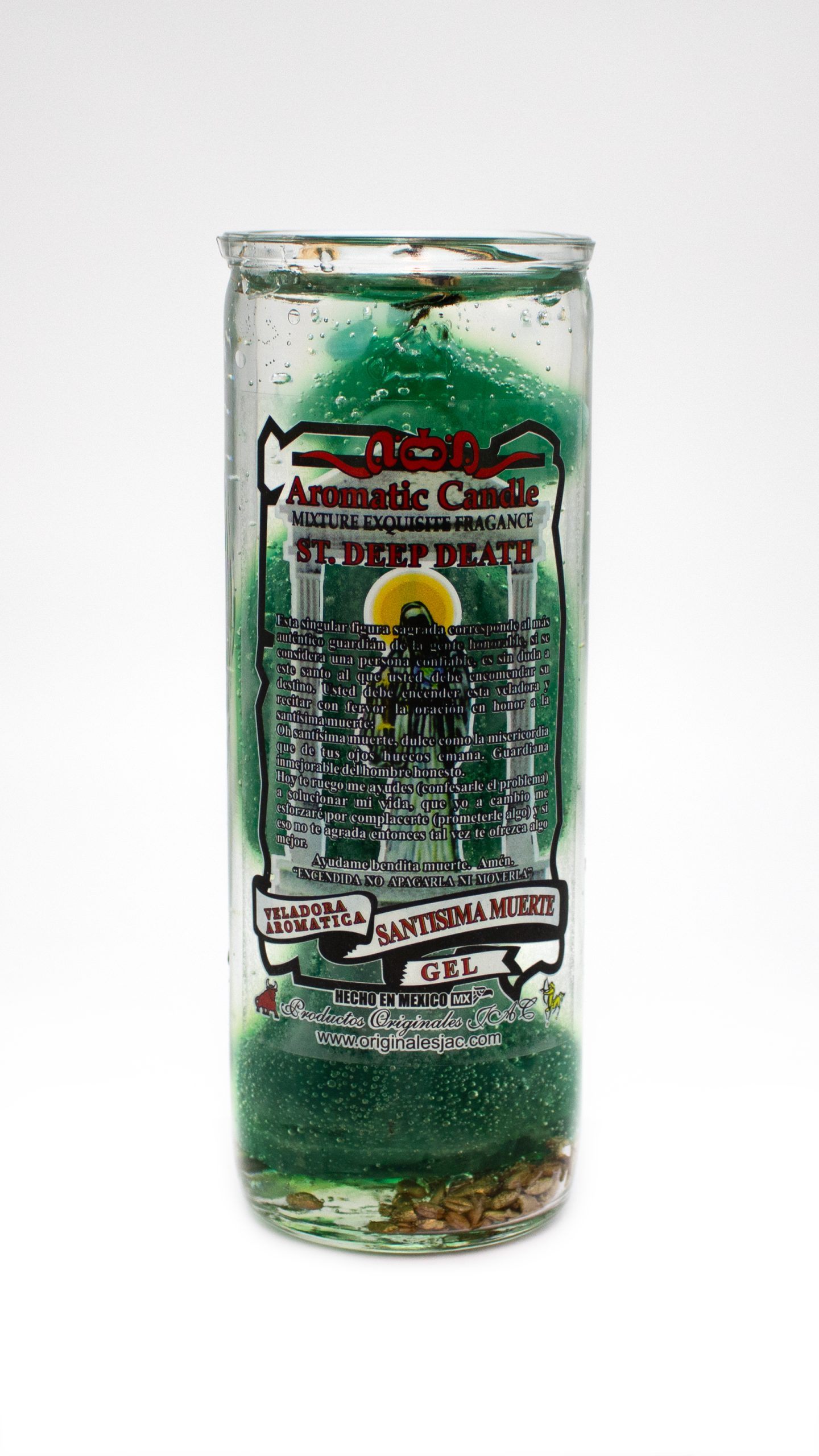 SANTISIMA MUERTE VERDE - Veladora Gel