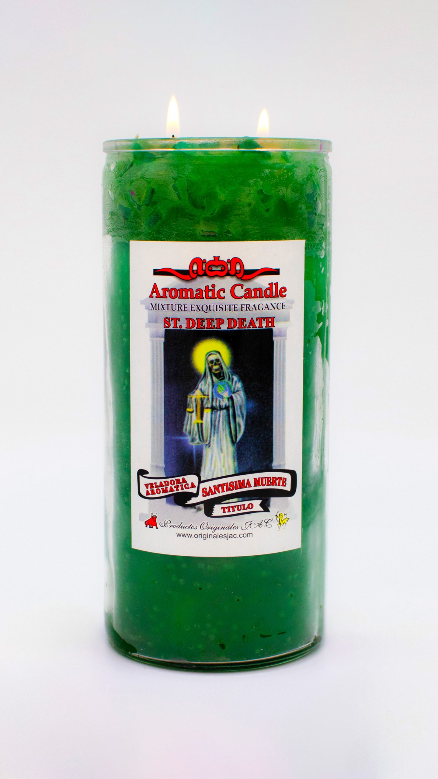 SANTISIMA MUERTE VERDE - Veladora Titulo - Jumbo