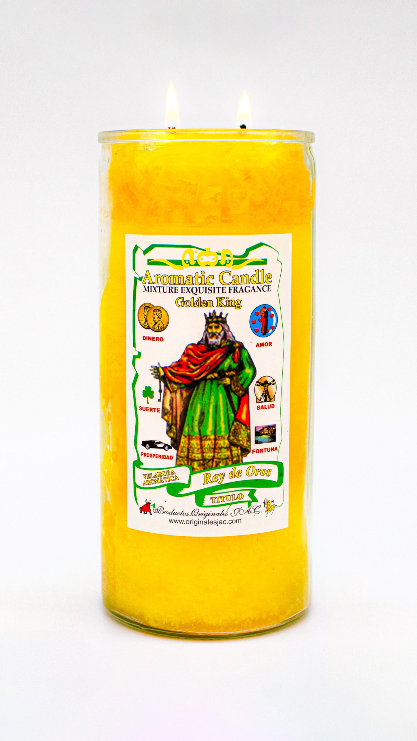 REY DE OROS - Veladora Titulo - Jumbo
