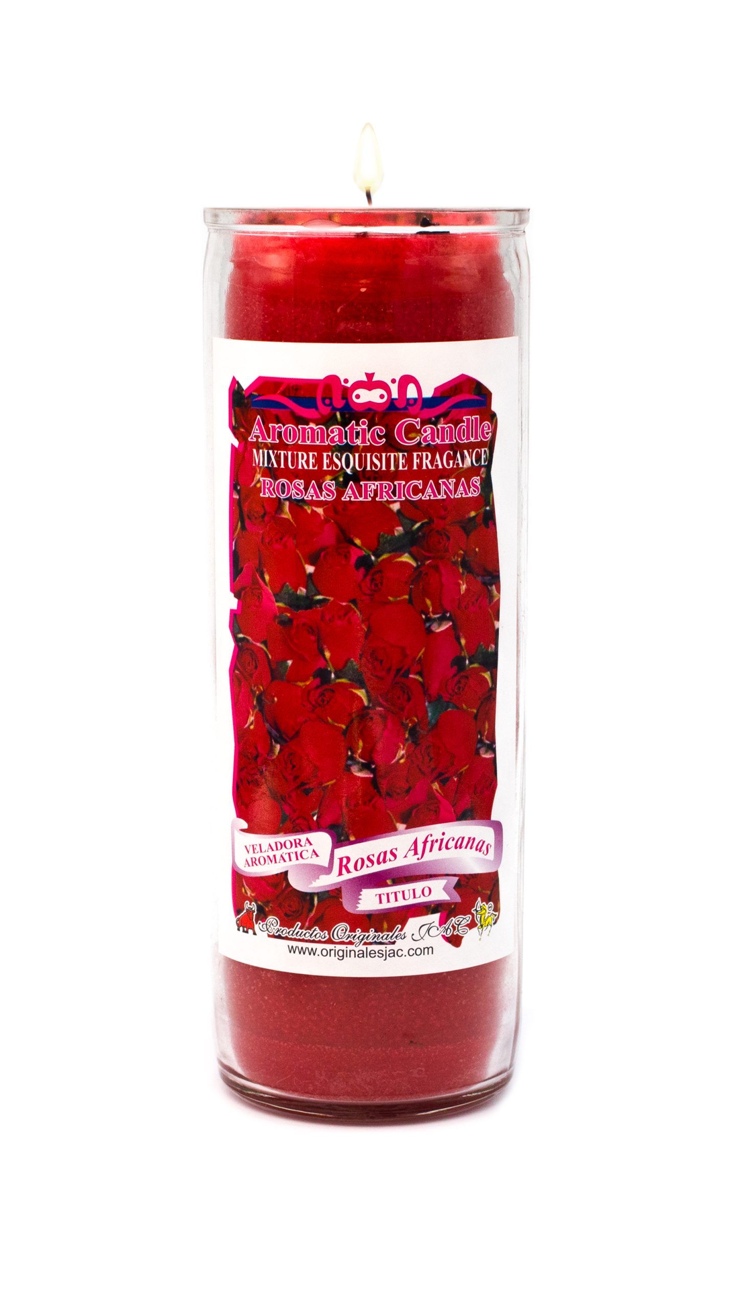 ROSAS AFRICANAS - Veladora Titulo