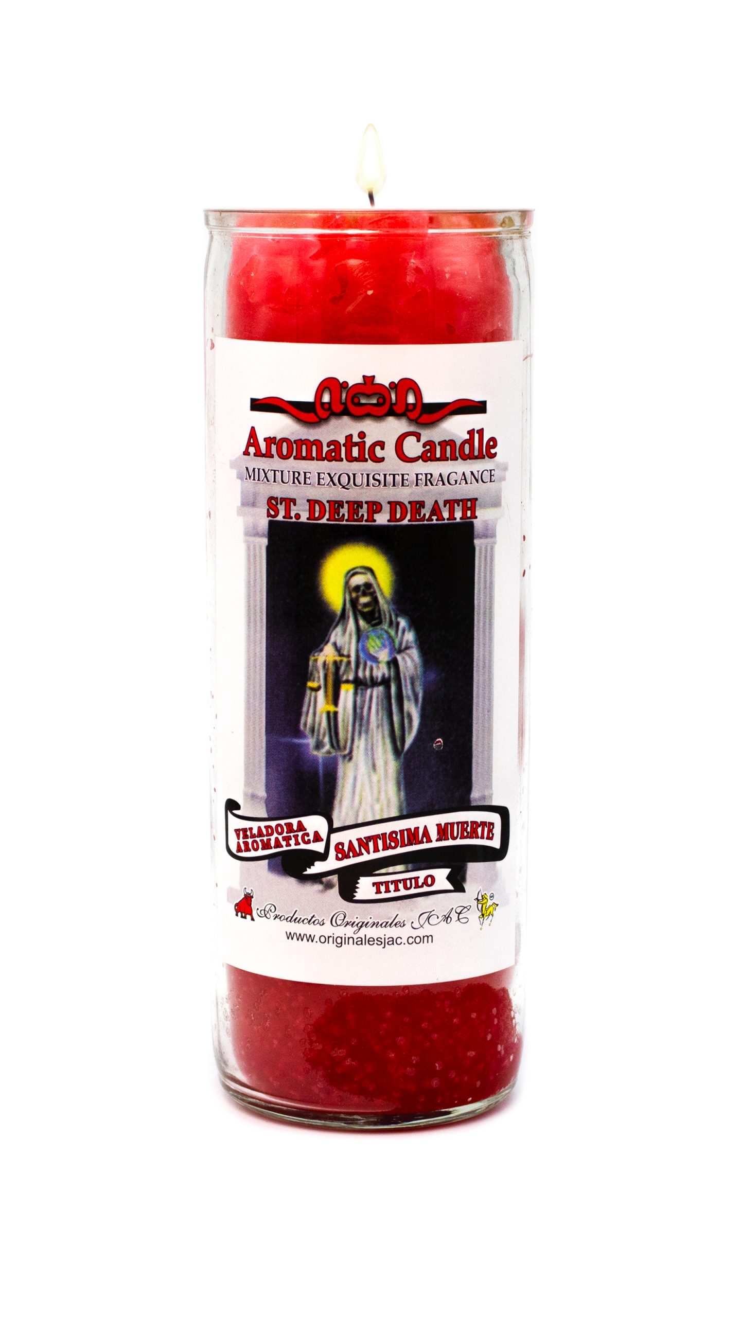 SANTISIMA MUERTE ROJA - Veladora Titulo