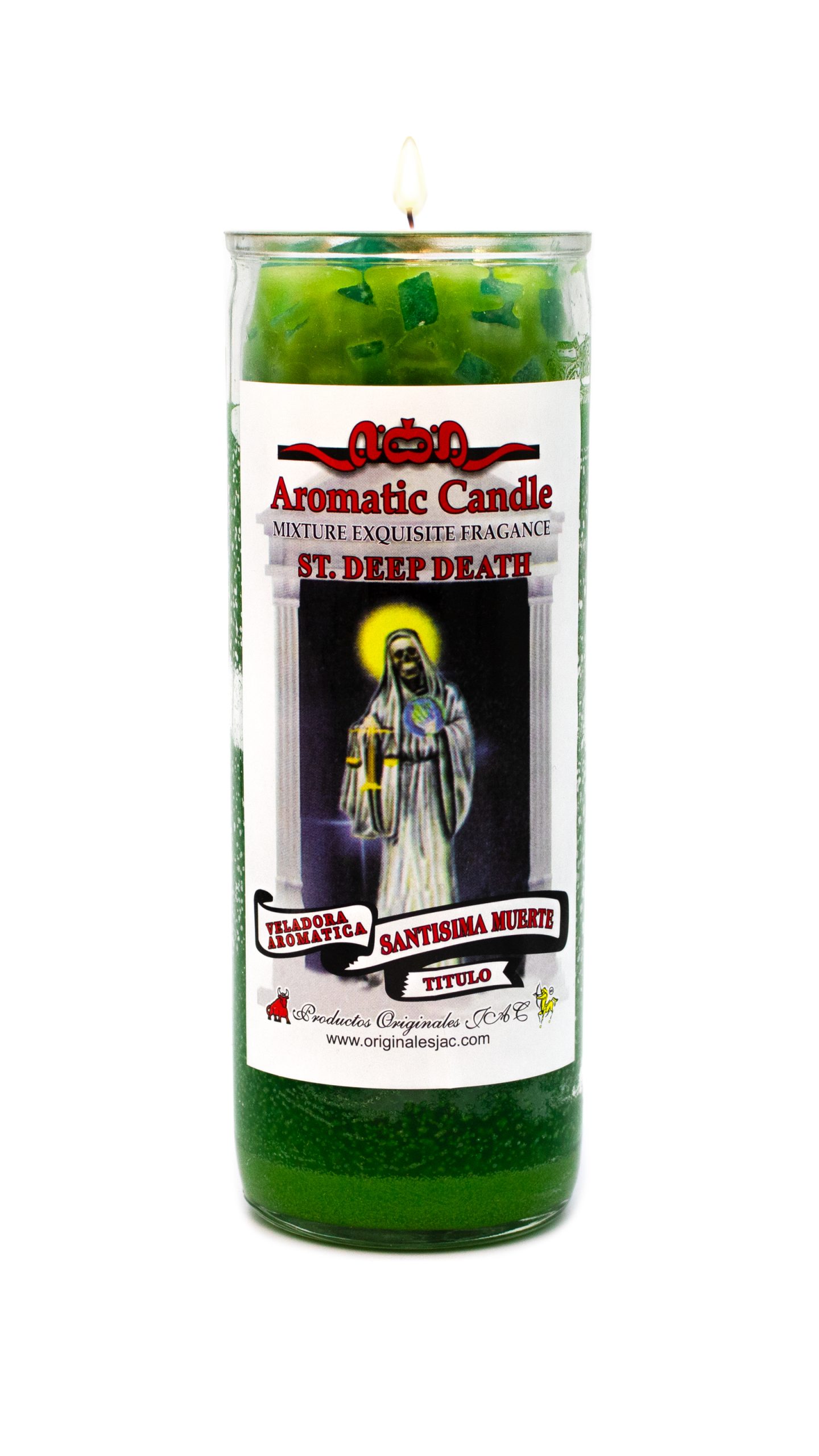 SANTISIMA MUERTE VERDE - Veladora Titulo